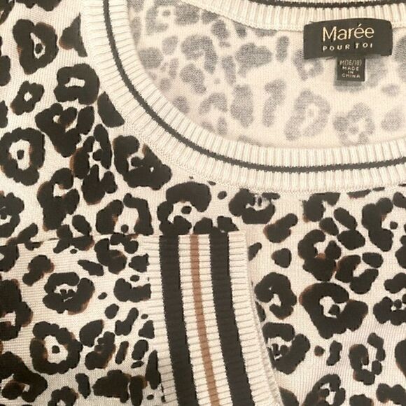 NWT Maree Pour Toi Animal Print Long Sleeve Crew Neck Sweater Size 16/18 - Picture 8 of 9